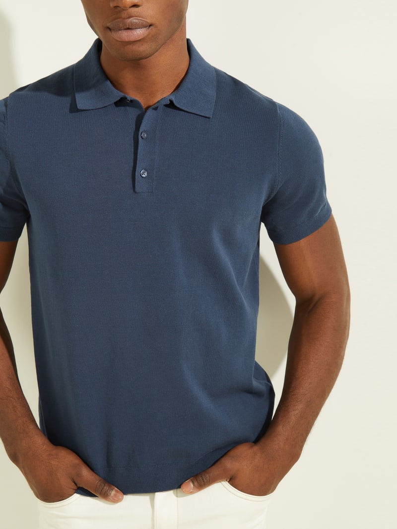 Guess Formal Performance Sweater Polo - Best Blue Guess Formal Performance Sweater Polo - Best Blue
