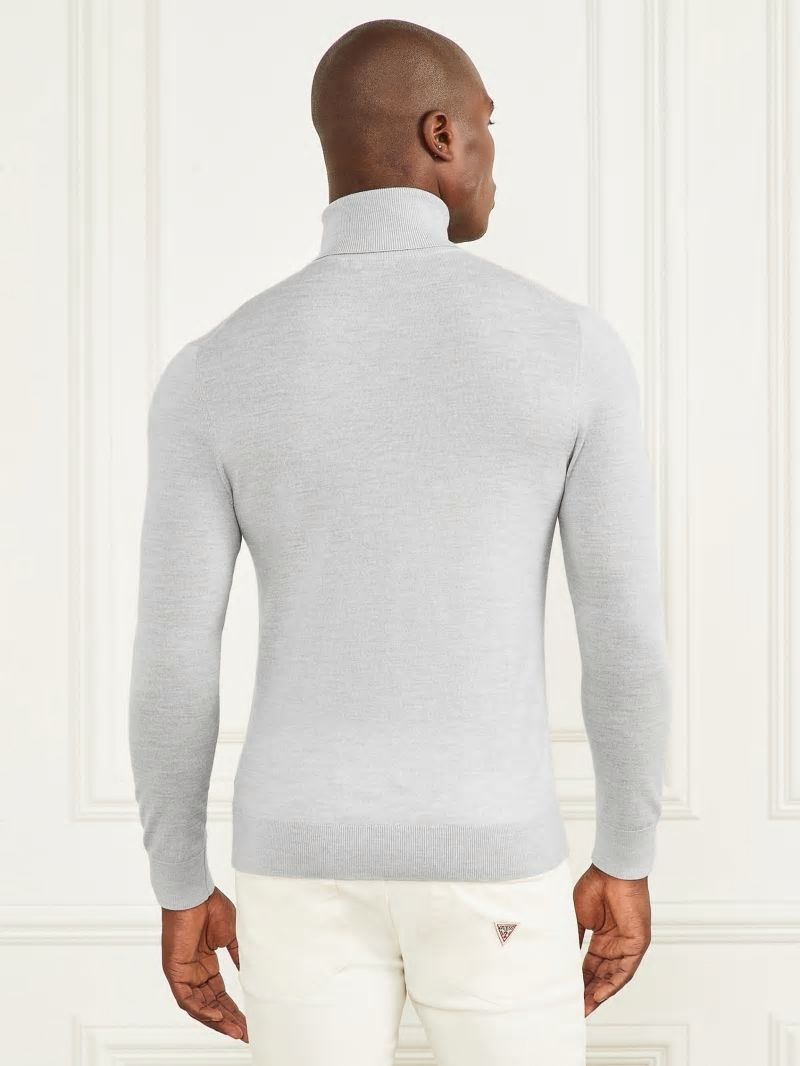 Guess Merino Wool Turtleneck Sweater - Light Stone Heather Guess Merino Wool Turtleneck Sweater - Light Stone Heather