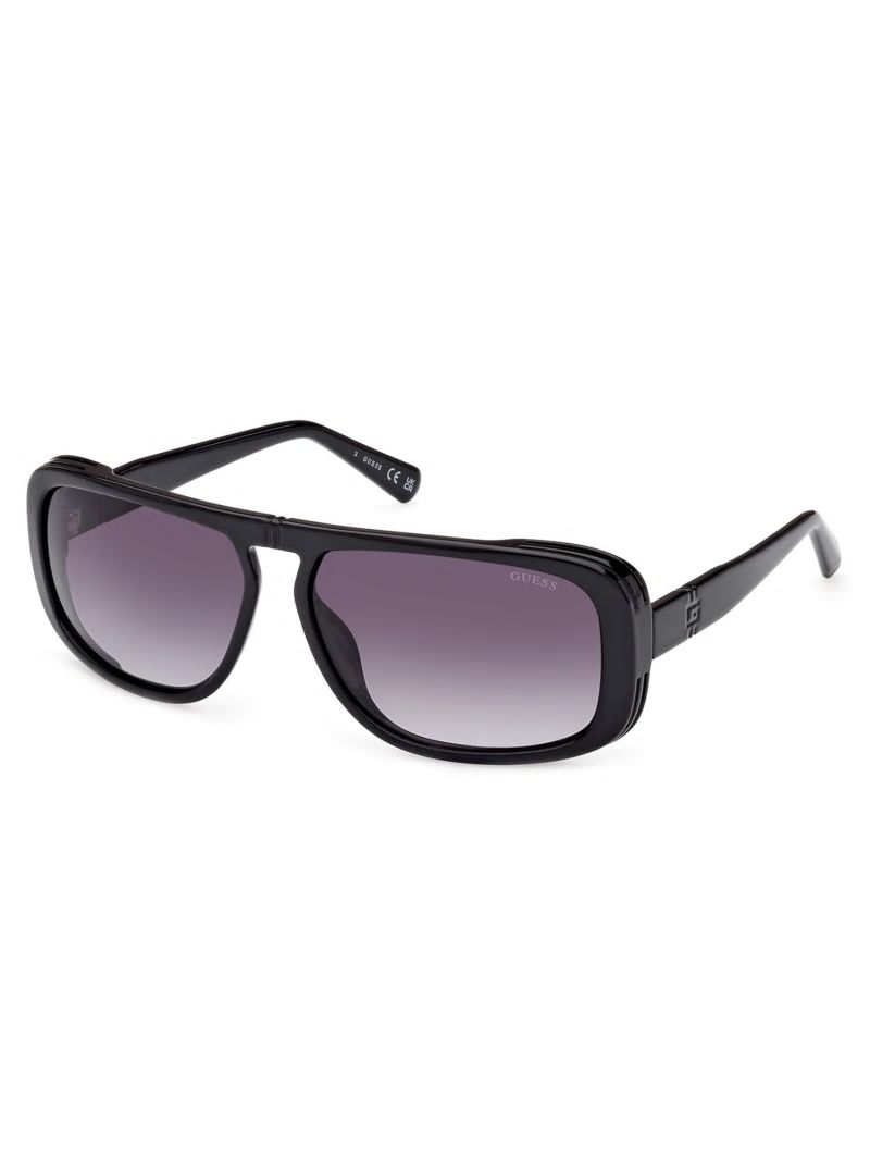 Guess Quincy Plastic Aviator Sunglasses - Silver Guess Quincy Plastic Aviator Sunglasses - Silver