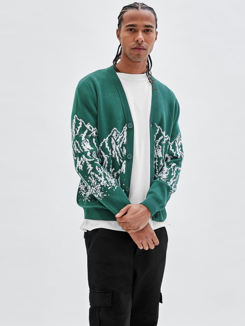 Guess GUESS Originals Mountain Cardigan - Evermore Green Guess GUESS Originals Mountain Cardigan - Evermore Green