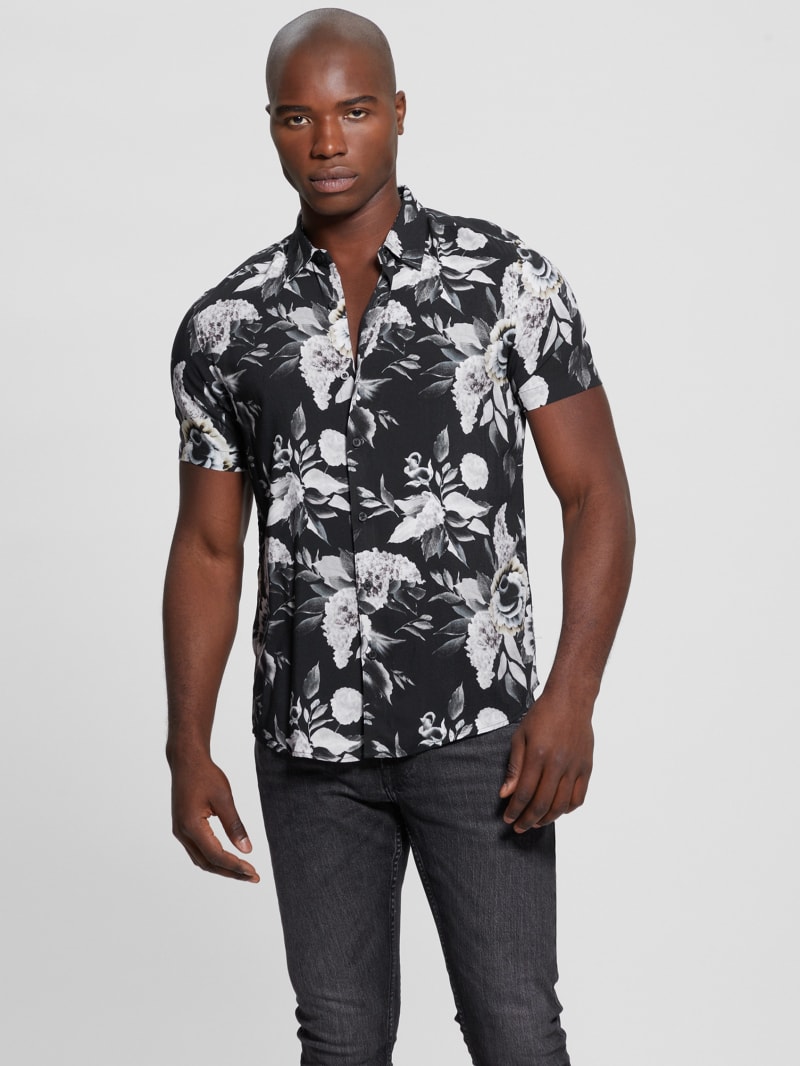 Guess Eco Rayon Floral Shirt - Muted Floral Guess Eco Rayon Floral Shirt - Muted Floral