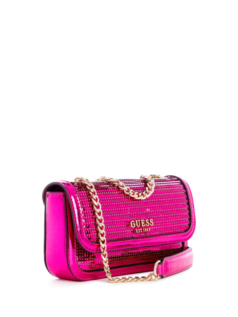 Guess Kaska Sequin Convertible Mini Crossbody - Fuchsia Guess Kaska Sequin Convertible Mini Crossbody - Fuchsia