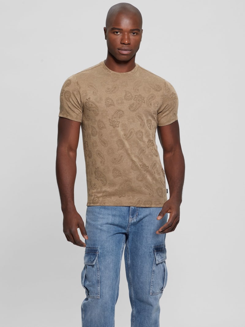 Guess Paisley Tee - Walnut Shell Multi Guess Paisley Tee - Walnut Shell Multi