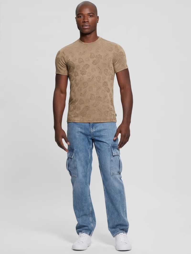 Guess Paisley Tee - Walnut Shell Multi Guess Paisley Tee - Walnut Shell Multi