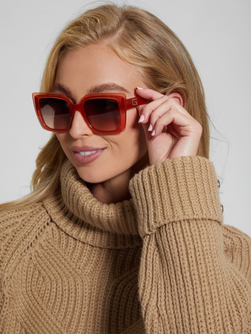 Guess Oversized Square Sunglasses - Neon Orange Guess Oversized Square Sunglasses - Neon Orange