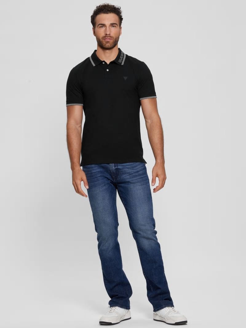 Guess Eco Lyle Logo Polo - Black Guess Eco Lyle Logo Polo - Black