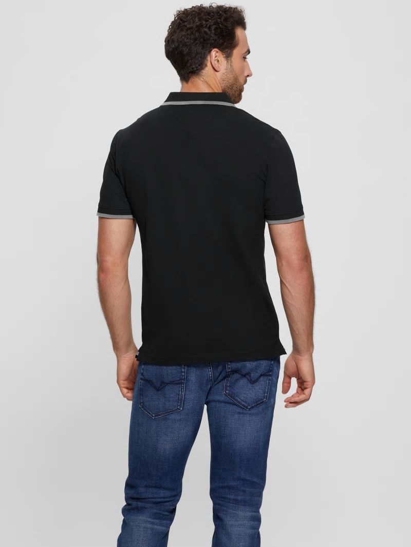 Guess Eco Lyle Logo Polo - Black Guess Eco Lyle Logo Polo - Black