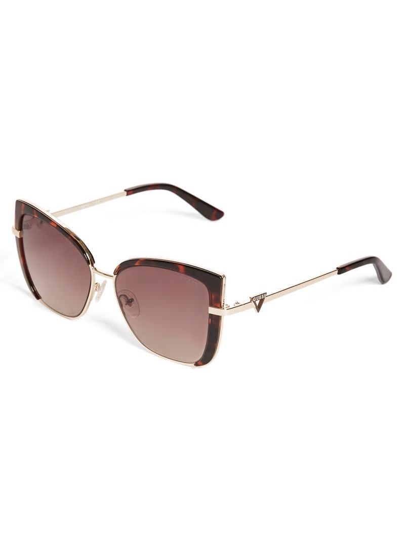 Guess Tinted Cat-Eye Sunglasses - Dark Havana/Gradient Brn Guess Tinted Cat-Eye Sunglasses - Dark Havana/Gradient Brn