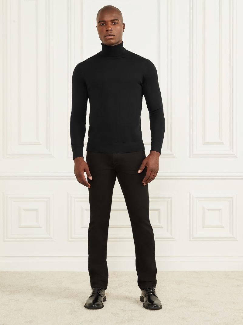 Guess Merino Wool Turtleneck Sweater - Black Guess Merino Wool Turtleneck Sweater - Black