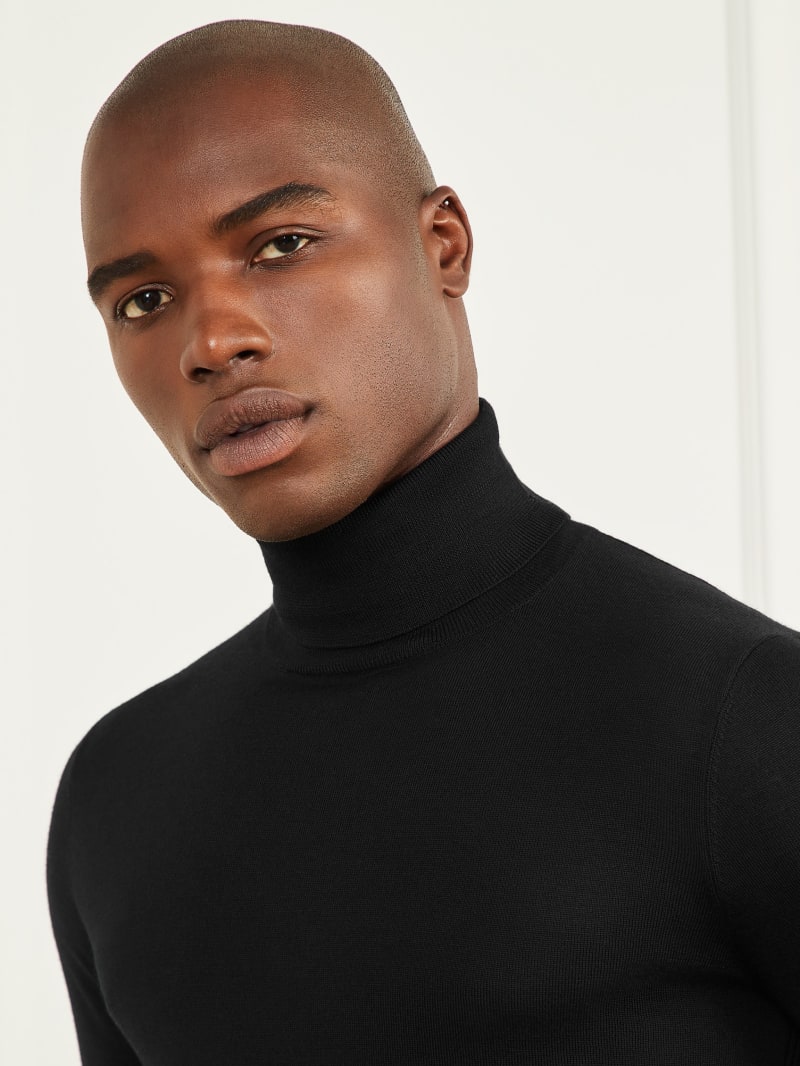Guess Merino Wool Turtleneck Sweater - Black Guess Merino Wool Turtleneck Sweater - Black