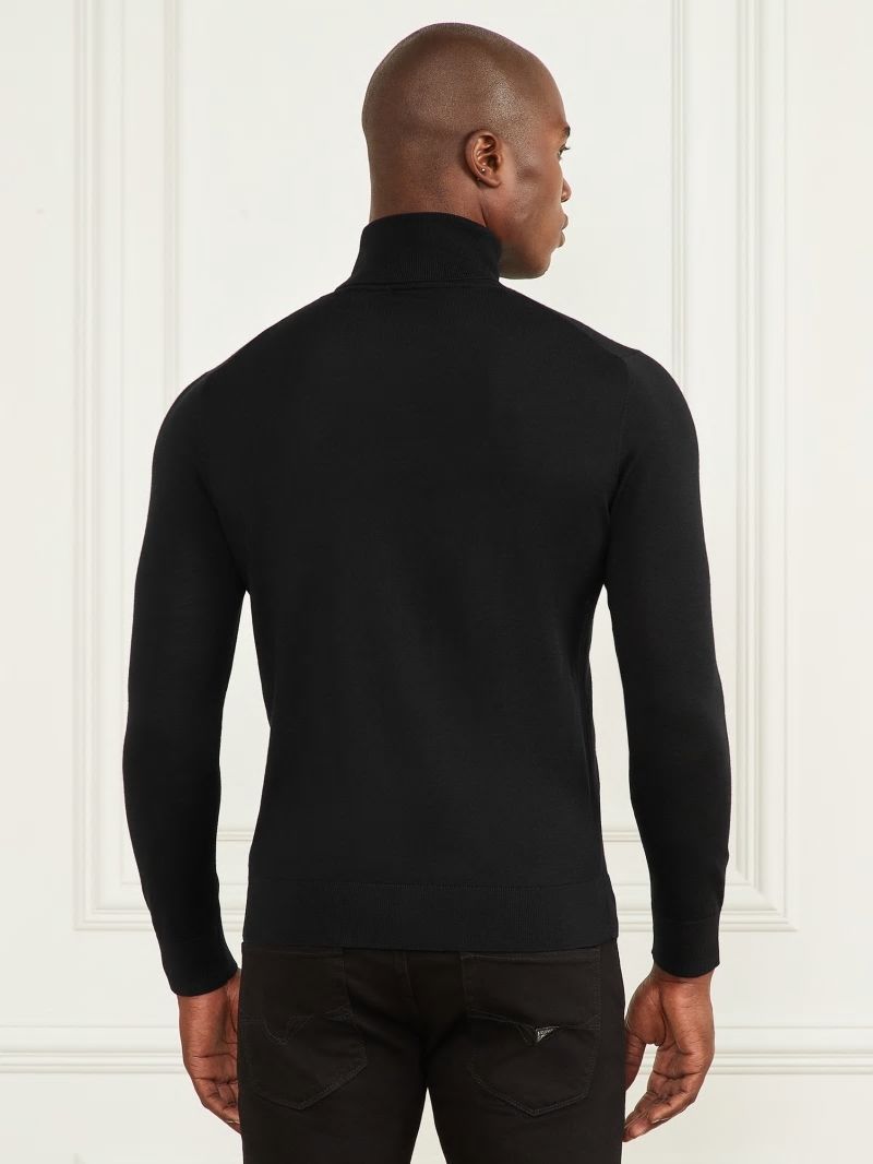 Guess Merino Wool Turtleneck Sweater - Black Guess Merino Wool Turtleneck Sweater - Black