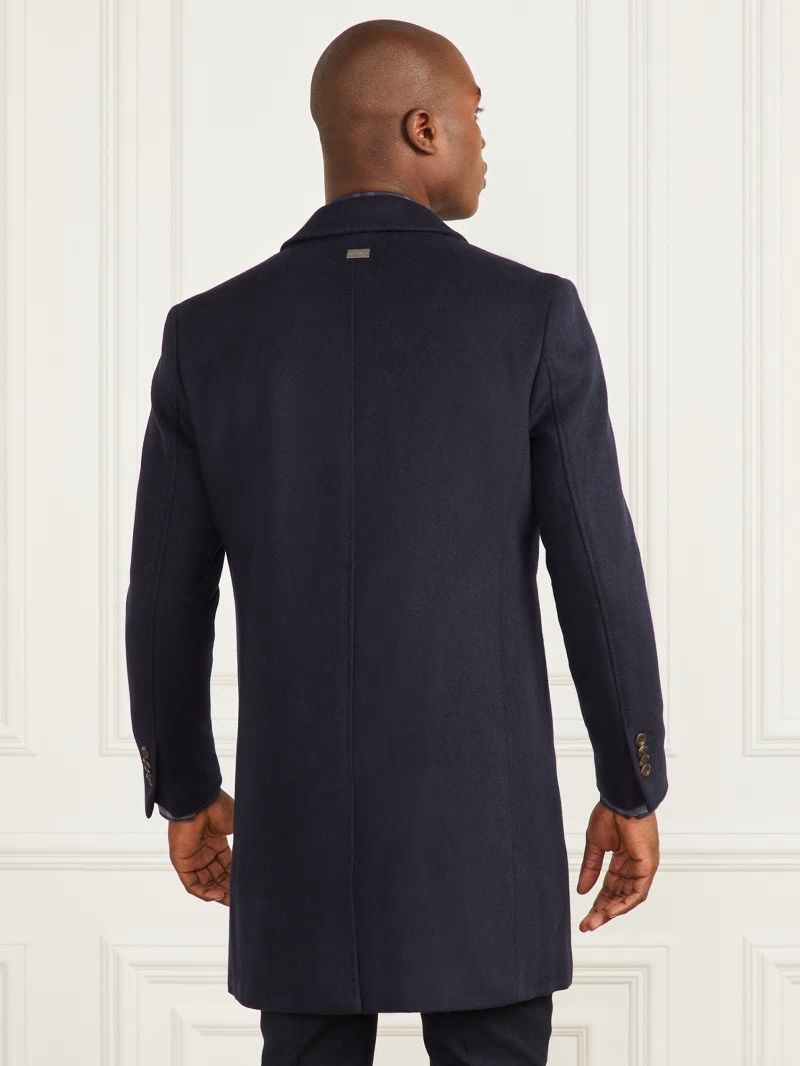 Guess Single Breasted Wool-Blend Coat - Bleu &eacute;L&eacute;Gant