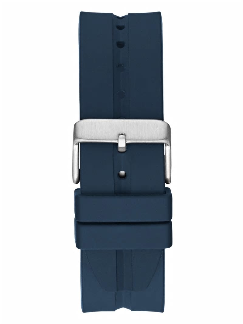 Guess Gunmetal and Navy Silicone Multifunction Watch - Navy Guess Gunmetal and Navy Silicone Multifunction Watch - Navy
