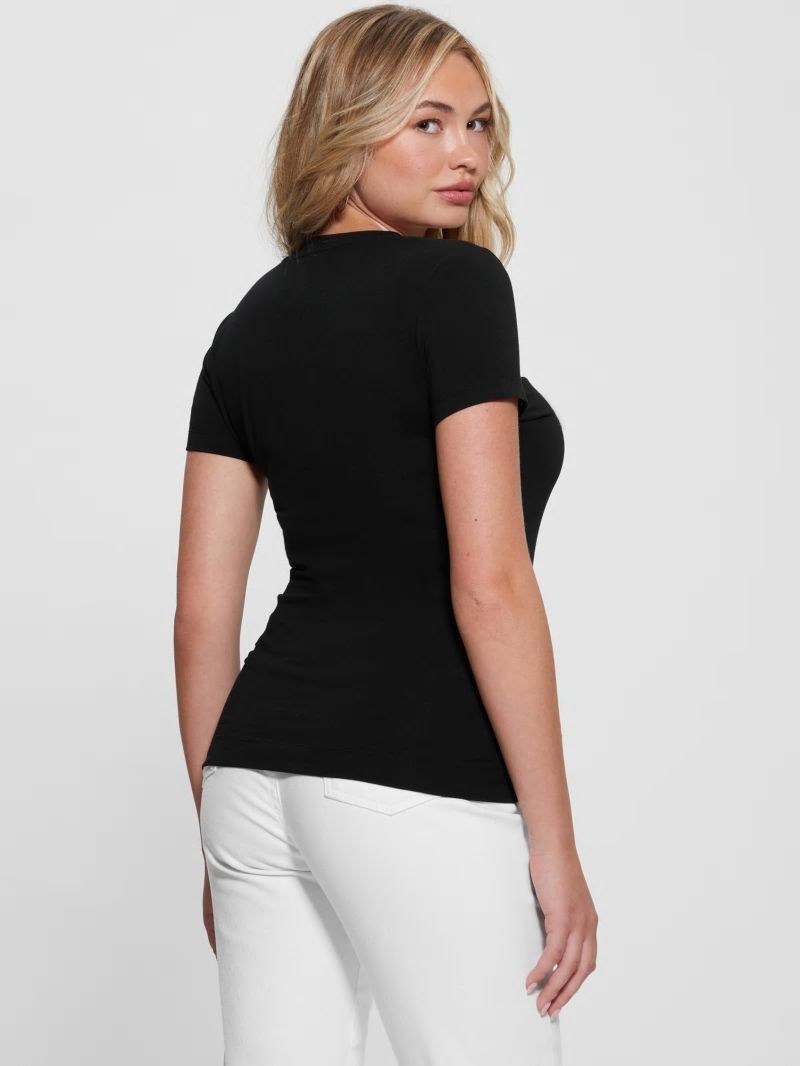 Guess Eco Rhinestone Logo Tee - Black Guess Eco Rhinestone Logo Tee - Black