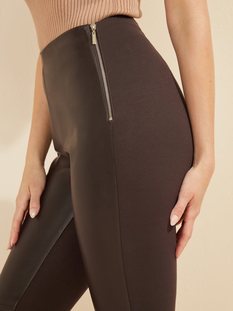 Guess Coy Leather High-Rise Legging - Burnt Wood Multi Guess Coy Leather High-Rise Legging - Burnt Wood Multi