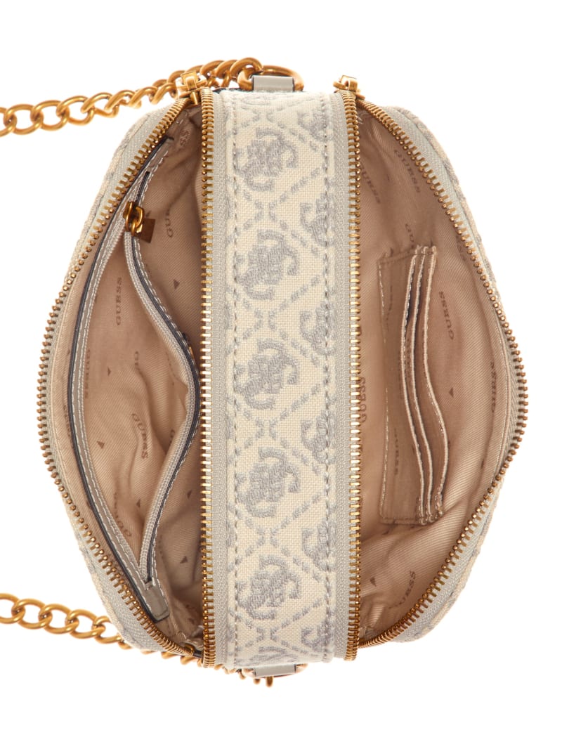 Guess Izzy Jacquard Logo Camera Bag - Dove Logo Guess Izzy Jacquard Logo Camera Bag - Dove Logo