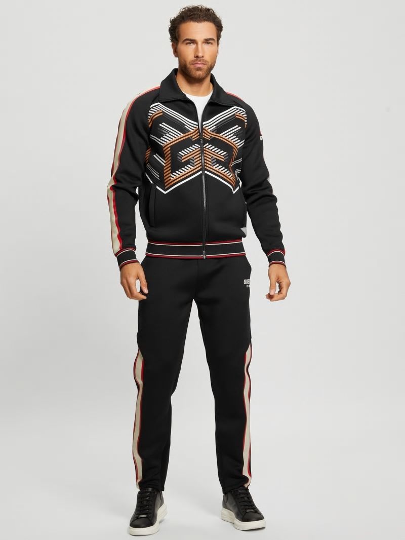 Guess Ward Striped Signature Jacket - Black Guess Ward Striped Signature Jacket - Black