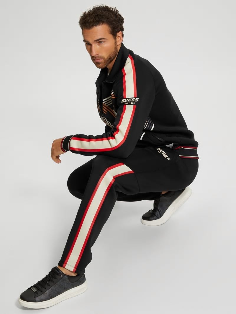 Guess Ward Striped Signature Jacket - Black Guess Ward Striped Signature Jacket - Black