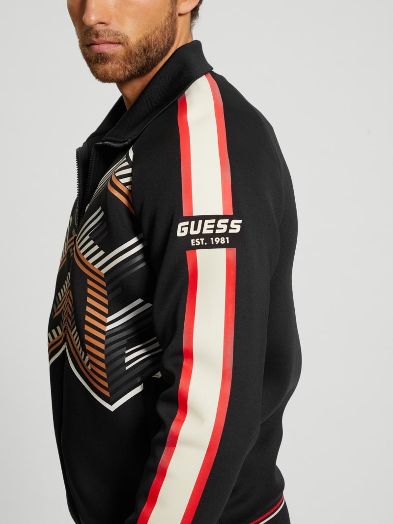 Guess Ward Striped Signature Jacket - Black Guess Ward Striped Signature Jacket - Black