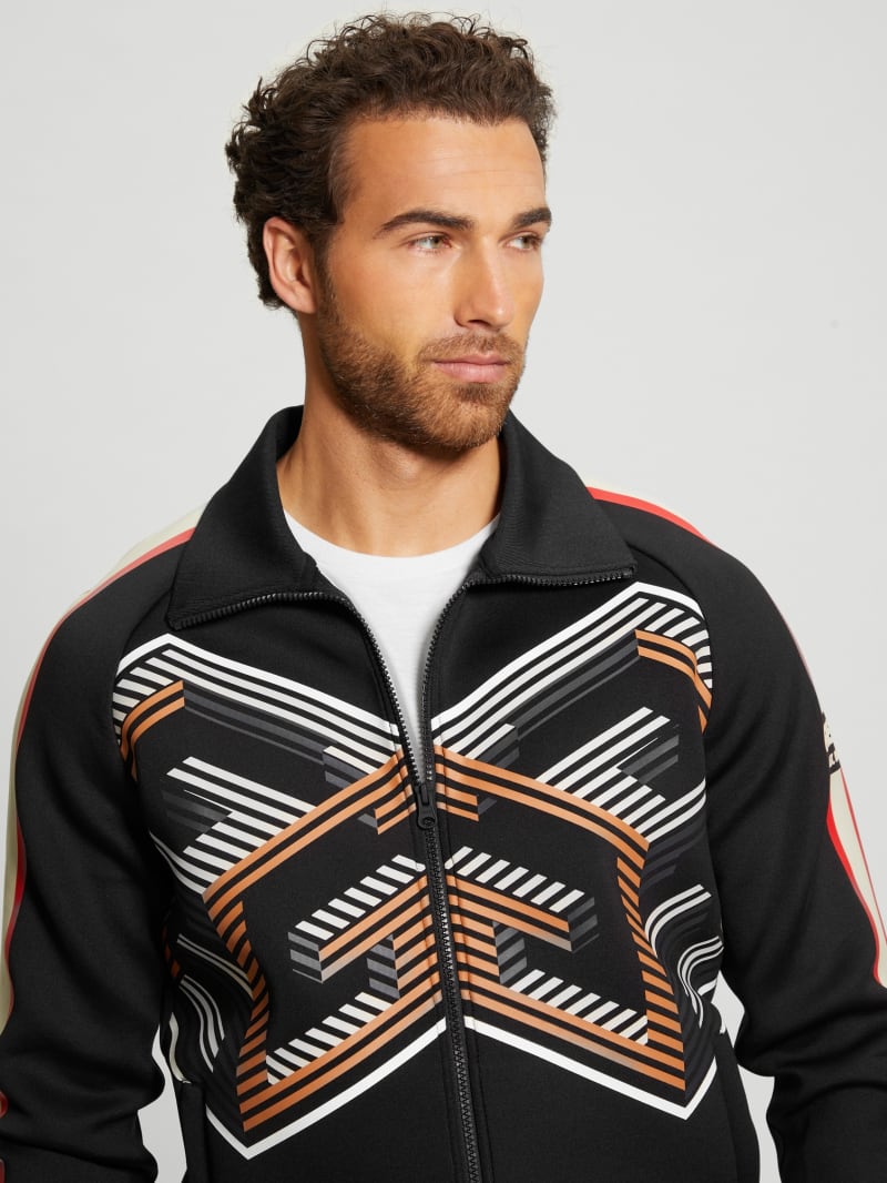 Guess Ward Striped Signature Jacket - Black Guess Ward Striped Signature Jacket - Black
