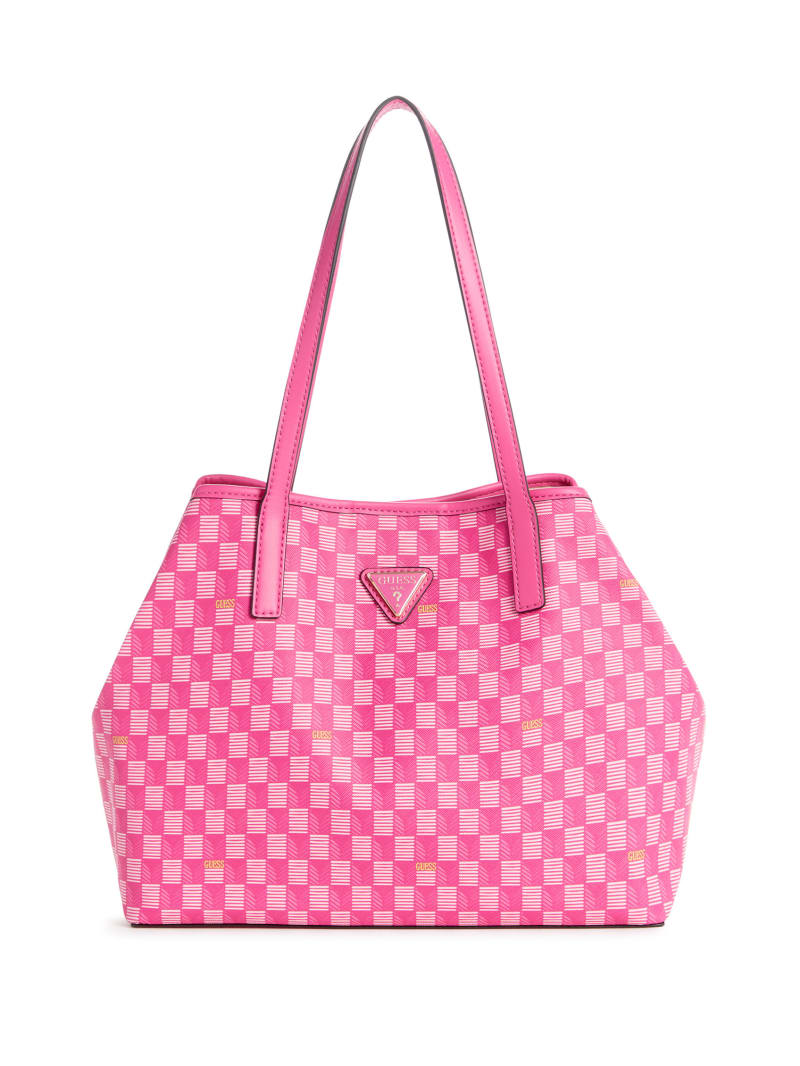 Guess Vikky Tote Set - Fuchsia Logo