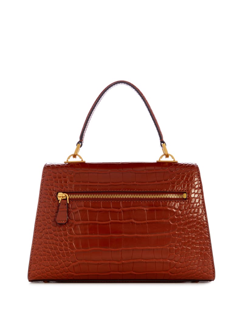 Guess Sestri Crocodile-Embossed Crossbody - Cognac Guess Sestri Crocodile-Embossed Crossbody - Cognac