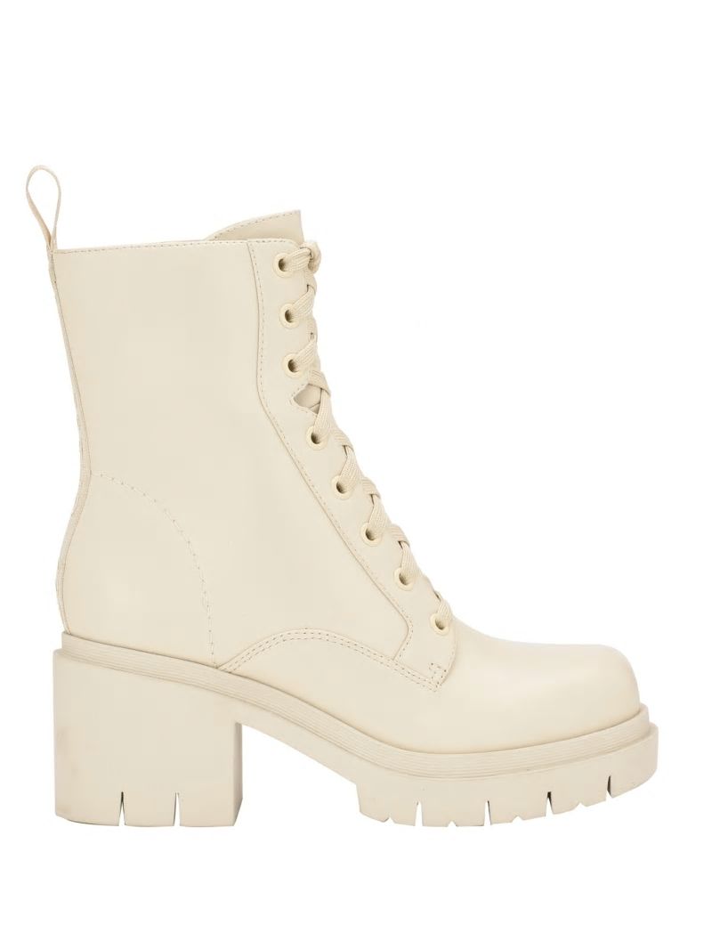 Guess Juel Lace-Up Booties - Ivory 150 Guess Juel Lace-Up Booties - Ivory 150