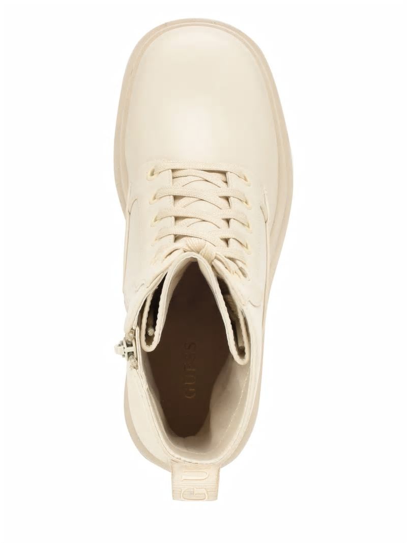 Guess Juel Lace-Up Booties - Ivory 150 Guess Juel Lace-Up Booties - Ivory 150