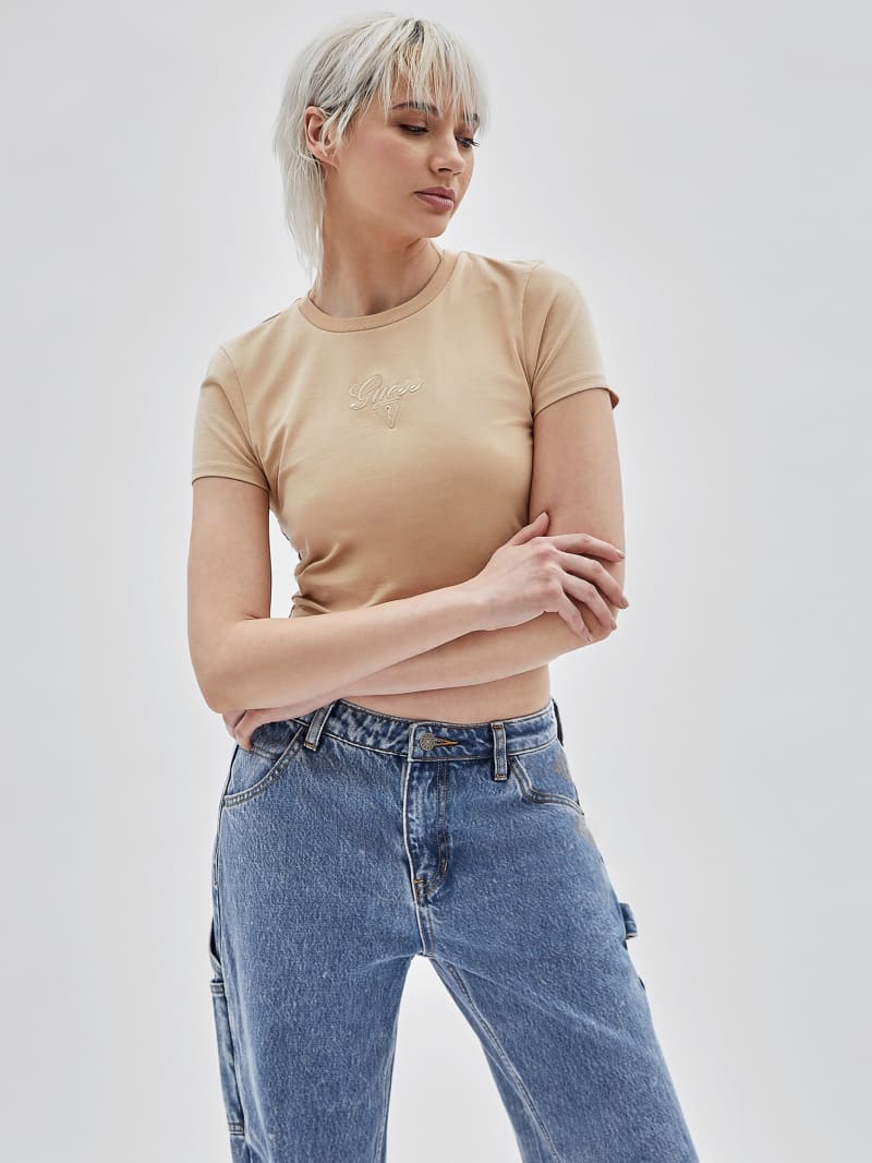 Guess GUESS Originals Logo Baby Tee - Cameo Beige Guess GUESS Originals Logo Baby Tee - Cameo Beige