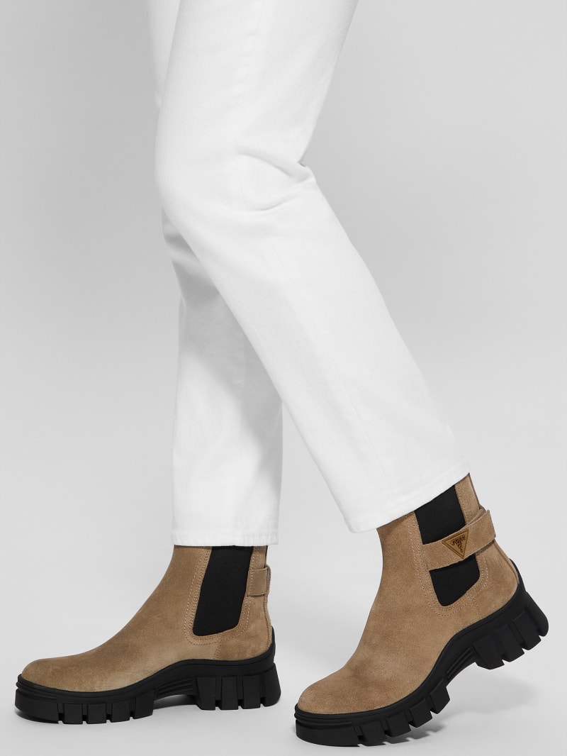 Guess Hensly Triangle Chelsea Bootie - Light Brown Guess Hensly Triangle Chelsea Bootie - Light Brown