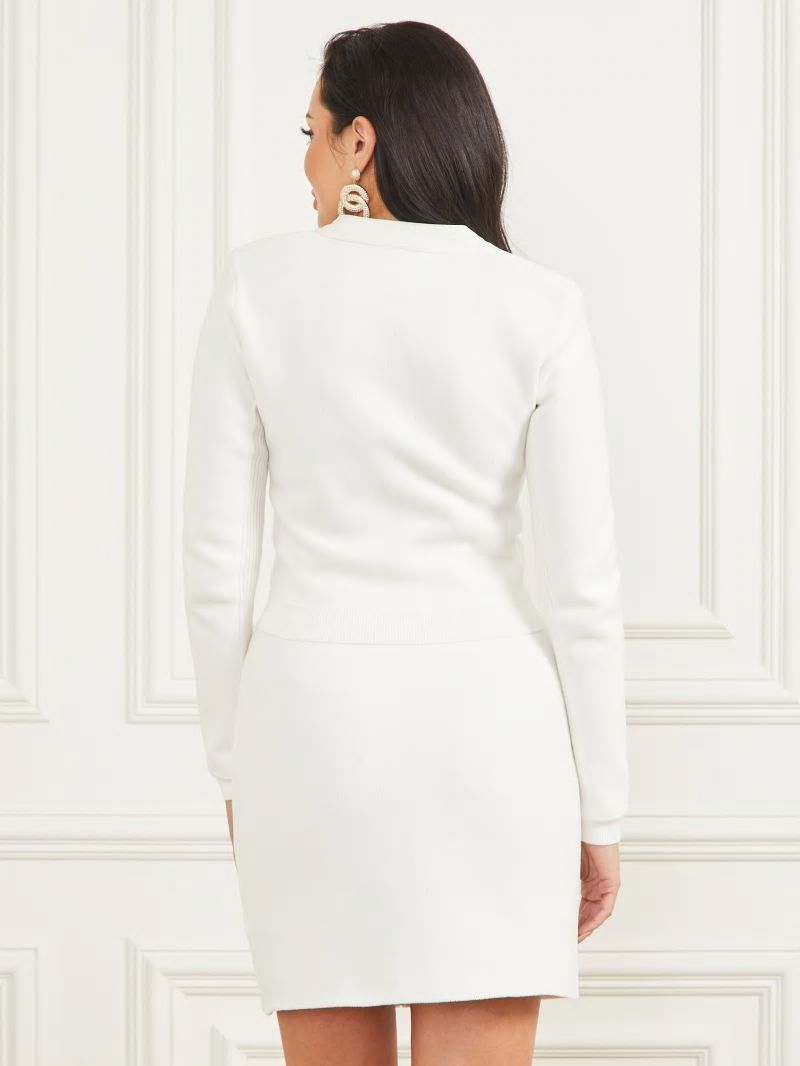 Guess Gio Zip Sweater Jacket - Pale Pearl Guess Gio Zip Sweater Jacket - Pale Pearl