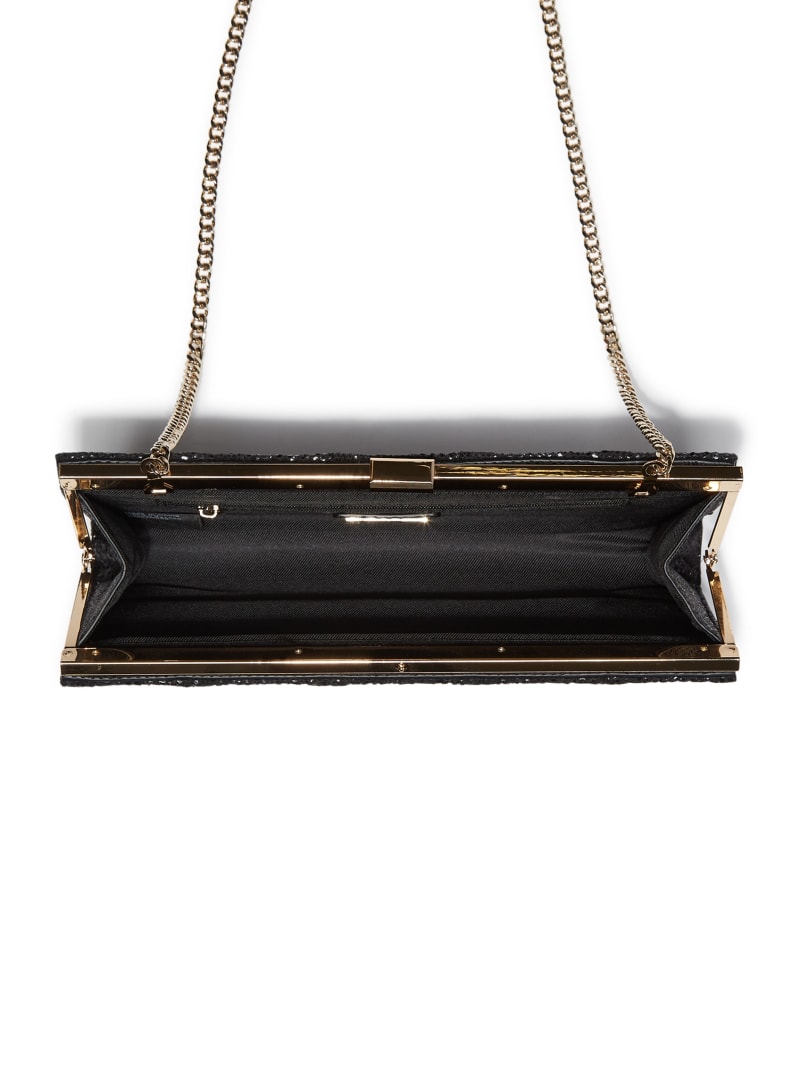 Guess Quinn Floral Python Clutch - Black Floral Print Guess Quinn Floral Python Clutch - Black Floral Print