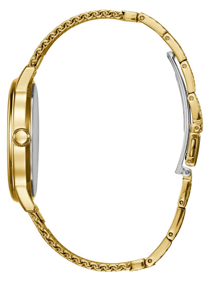 Guess Gold-Tone Slim Mesh Diamond Watch - Gold Guess Gold-Tone Slim Mesh Diamond Watch - Gold
