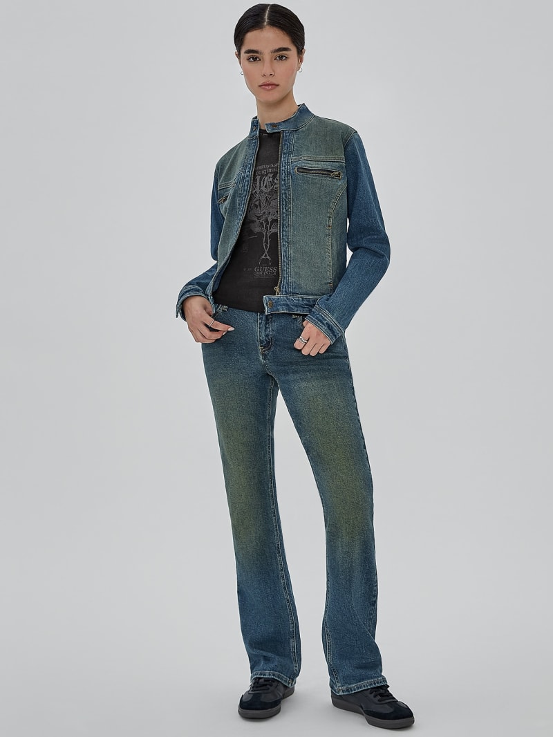 Guess GUESS Originals Moto Zip Up Jacket - Go Tinted Medium Wash Guess GUESS Originals Moto Zip Up Jacket - Go Tinted Medium Wash