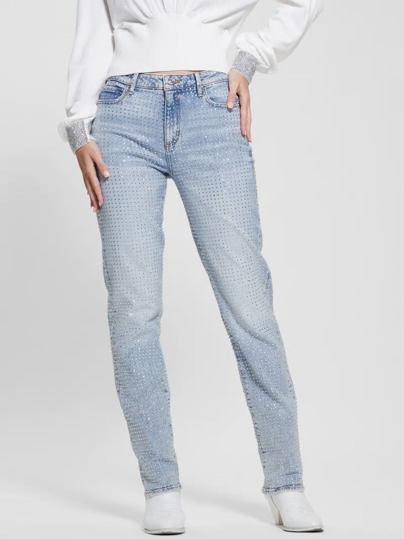 Guess 1981 Rhinestone Straight Jeans - Rhinestone Indigo Guess 1981 Rhinestone Straight Jeans - Rhinestone Indigo