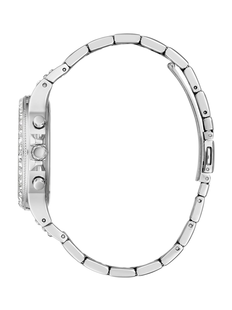 Guess Silver-Tone and Rhinestone Multifunction Watch - Silver Guess Silver-Tone and Rhinestone Multifunction Watch - Silver