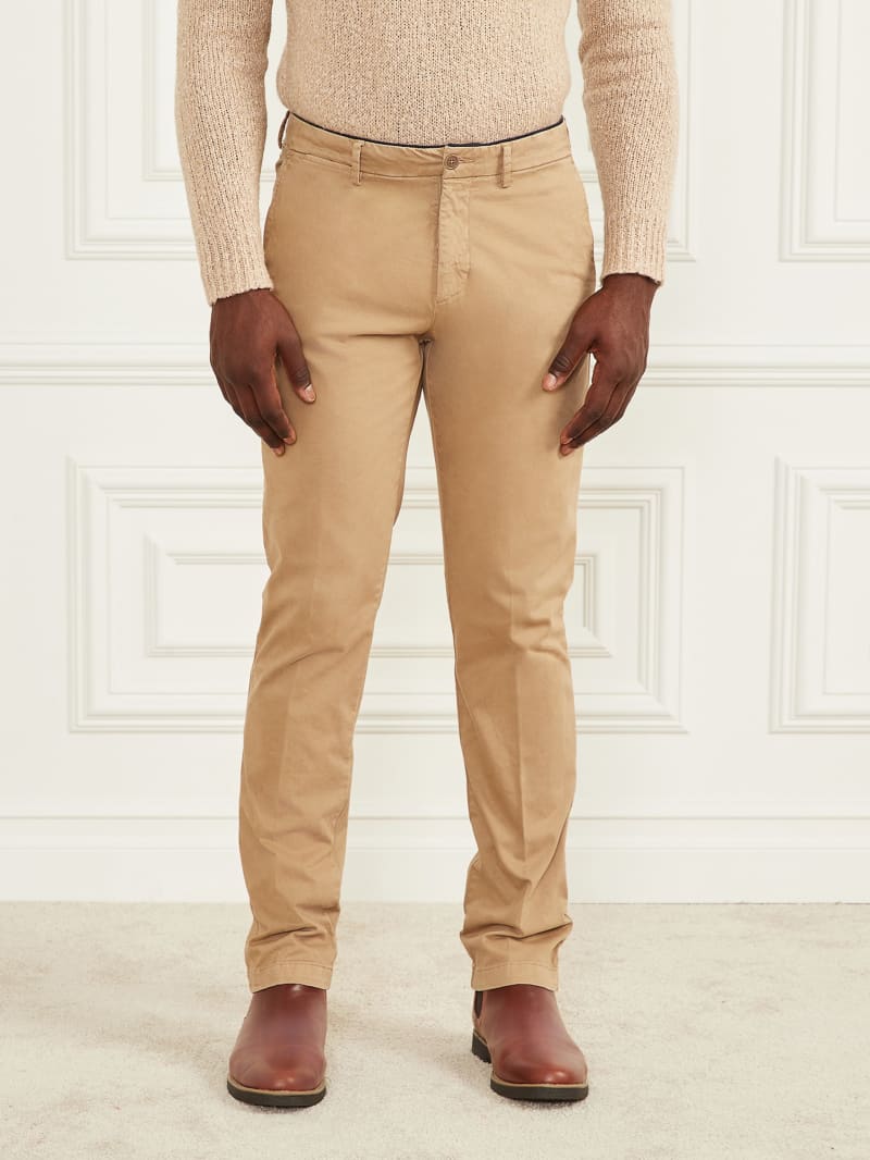Guess Armando Piping Chino Pant - Herb Tan Guess Armando Piping Chino Pant - Herb Tan