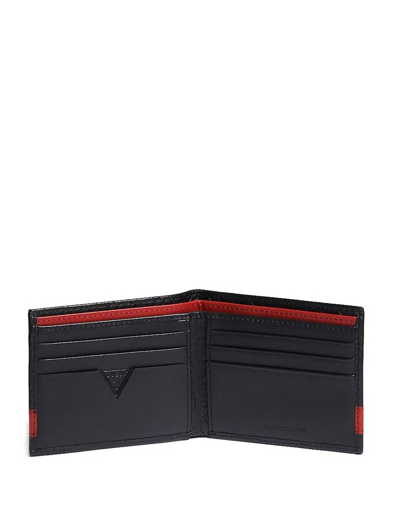 Guess Mesa Double Billfold Wallet - Black/Red Guess Mesa Double Billfold Wallet - Black/Red