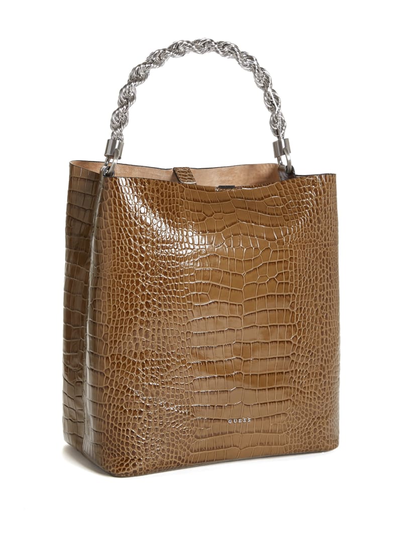 Guess Aida Croc Hobo Bag - Green Guess Aida Croc Hobo Bag - Green