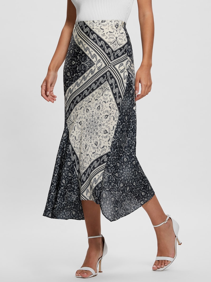 Guess Eco Katrina Printed Skirt - Sashiko Square Bandana Guess Eco Katrina Printed Skirt - Sashiko Square Bandana
