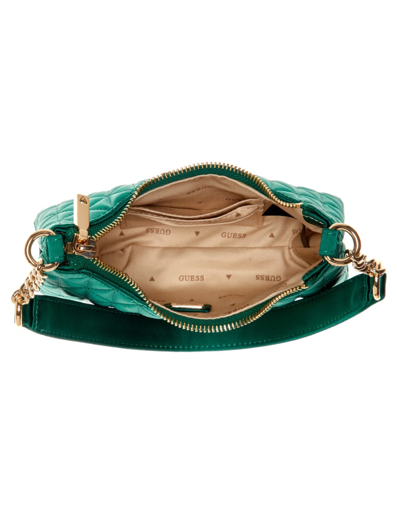 Guess Velina Quilted Satin Mini Shoulder Bag - Bleu/Emerson Wash Guess Velina Quilted Satin Mini Shoulder Bag - Bleu/Emerson Wash