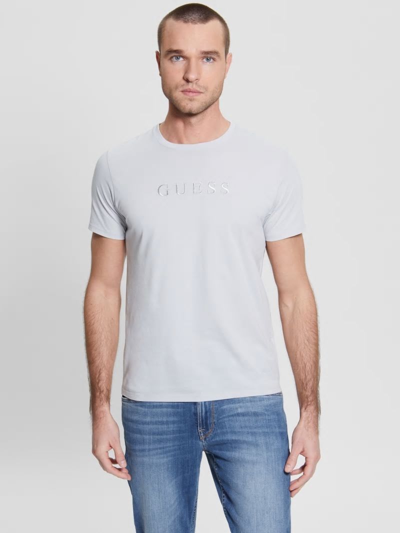 Guess Embroidered Logo Tee - Grey Pearl Guess Embroidered Logo Tee - Grey Pearl