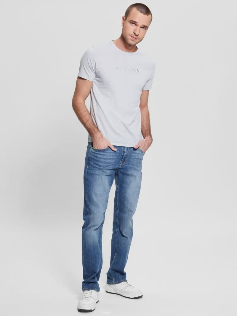 Guess Embroidered Logo Tee - Grey Pearl Guess Embroidered Logo Tee - Grey Pearl
