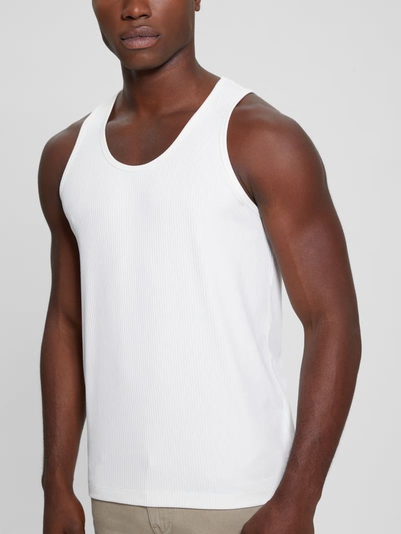 Guess Eco Cyrus Ribbed Tank - Salt White Guess Eco Cyrus Ribbed Tank - Salt White