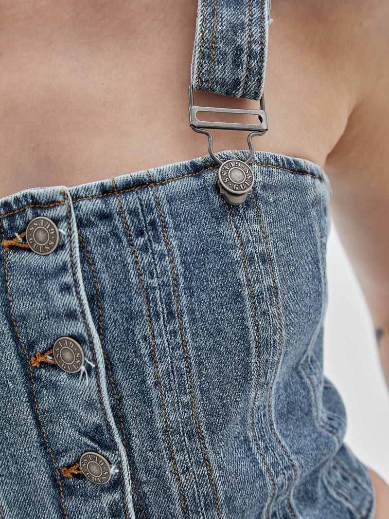 Guess GUESS Originals Bustier Denim Top - Go Donna Medium Wash Guess GUESS Originals Bustier Denim Top - Go Donna Medium Wash