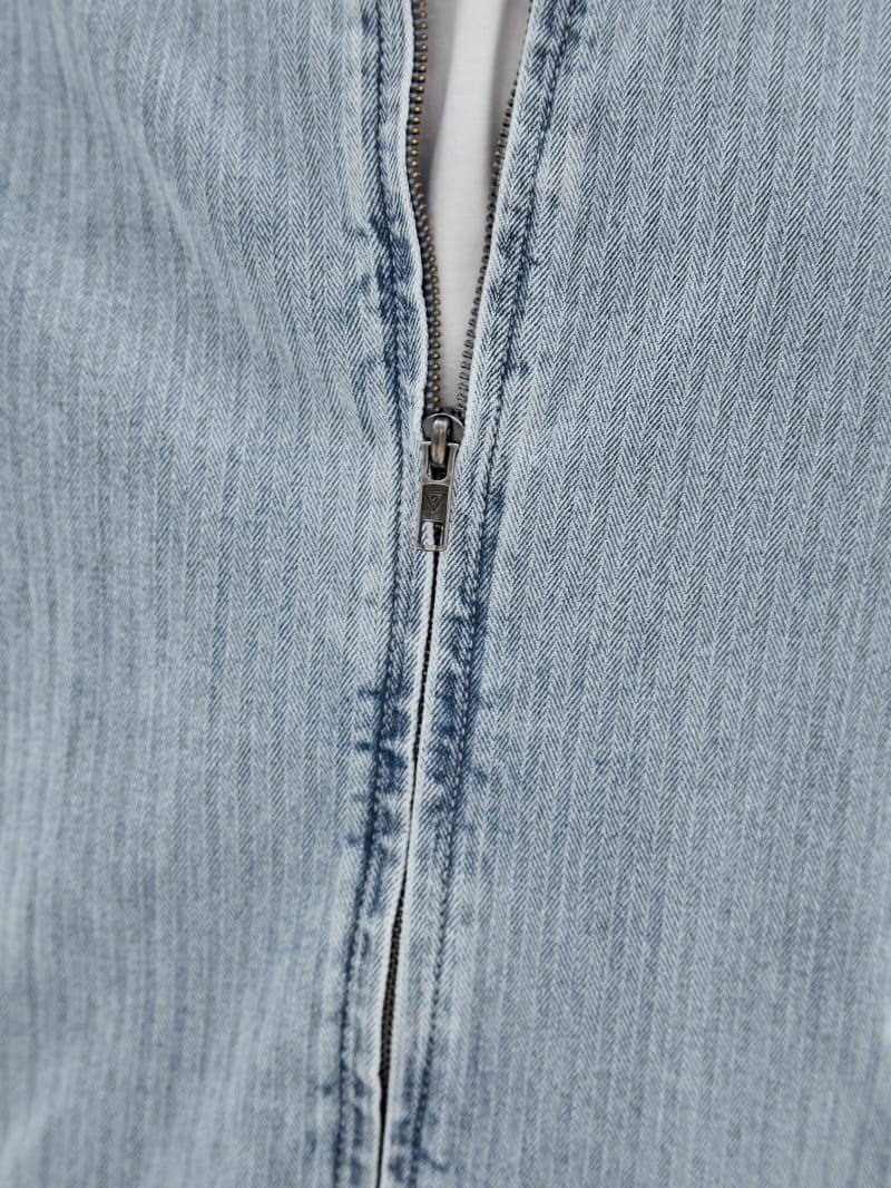 Guess GUESS Originals Herringbone Zip Denim Jacket - Go Vintage Herringbone Wa Guess GUESS Originals Herringbone Zip Denim Jacket - Go Vintage Herringbone Wa