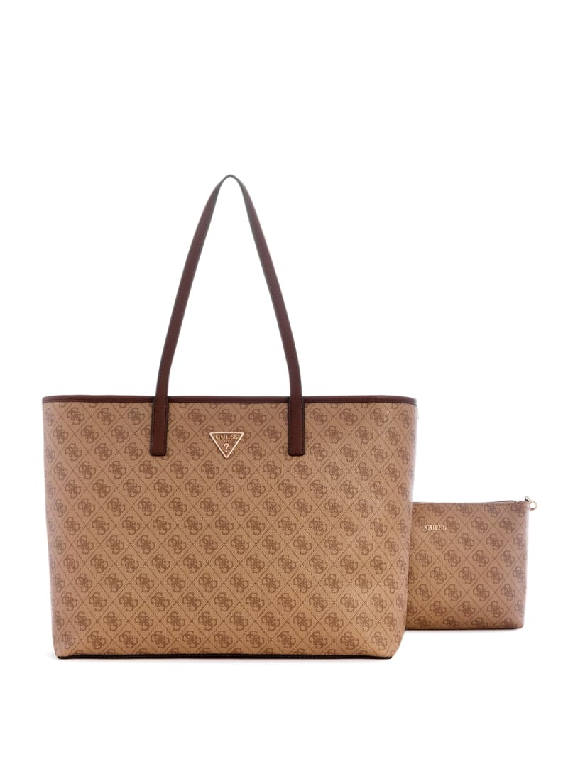 Guess Power Play Quattro G Large Tech Tote - Latte Logo Guess Power Play Quattro G Large Tech Tote - Latte Logo
