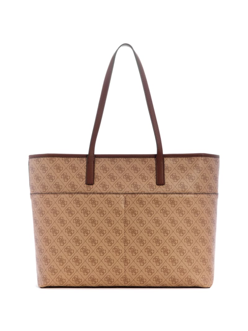 Guess Power Play Quattro G Large Tech Tote - Latte Logo Guess Power Play Quattro G Large Tech Tote - Latte Logo