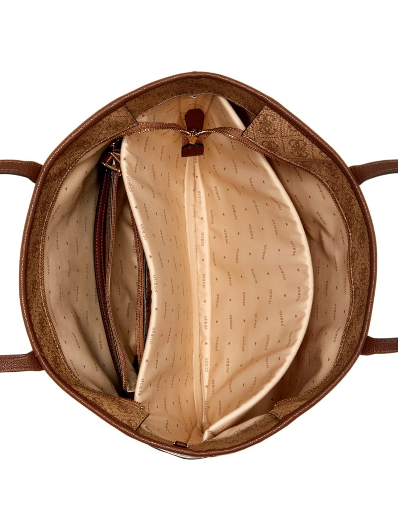 Guess Power Play Quattro G Large Tech Tote - Latte Logo Guess Power Play Quattro G Large Tech Tote - Latte Logo