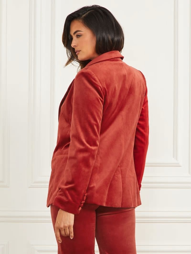 Guess Lilli Velvet Blazer - Lacquer Red A503 Guess Lilli Velvet Blazer - Lacquer Red A503